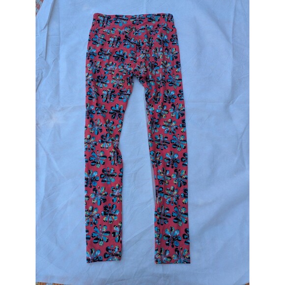 Flower print pink and blue LuLaRoe leggings - Picture 2 of 4